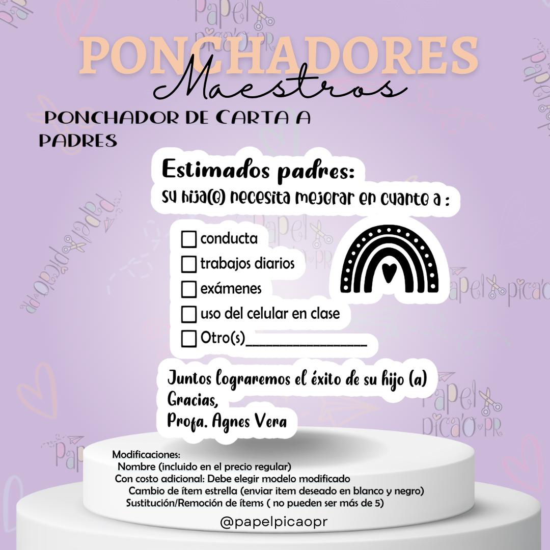 Ponchador carta a padres